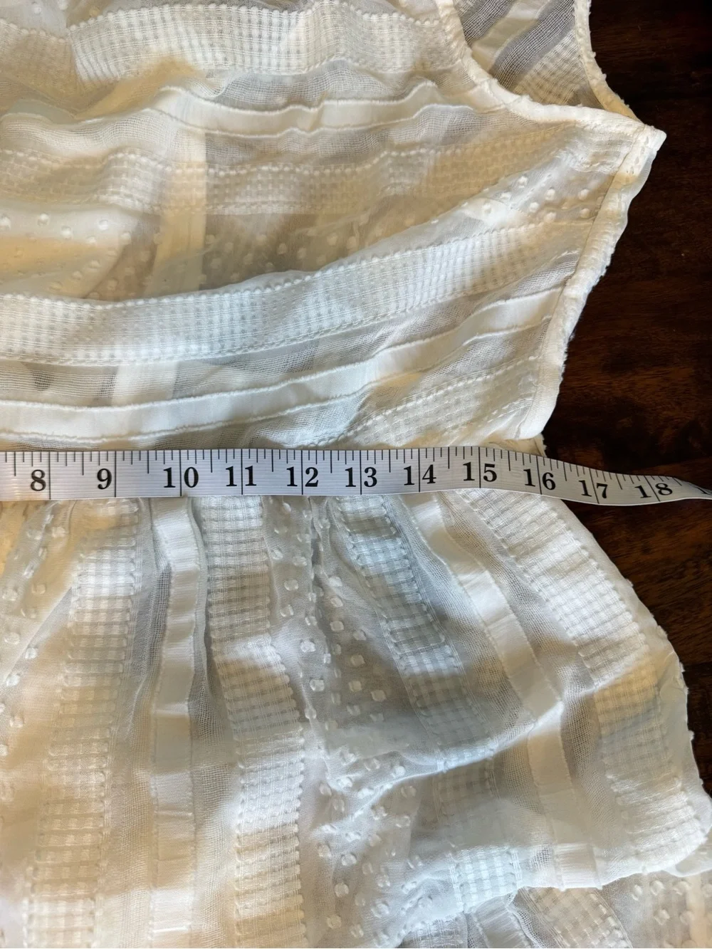 J. CREW Tiered Midi Dress  in Striped Clip Dot- Ivory Sz M Fully Lined Angelcore